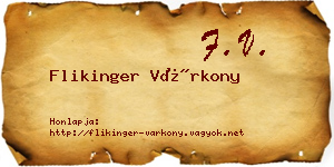 Flikinger Várkony névjegykártya